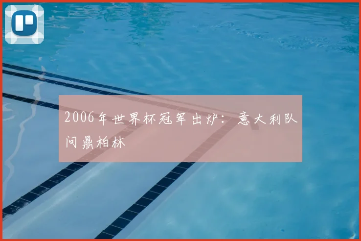 2006年世界杯冠军出炉：意大利队问鼎柏林