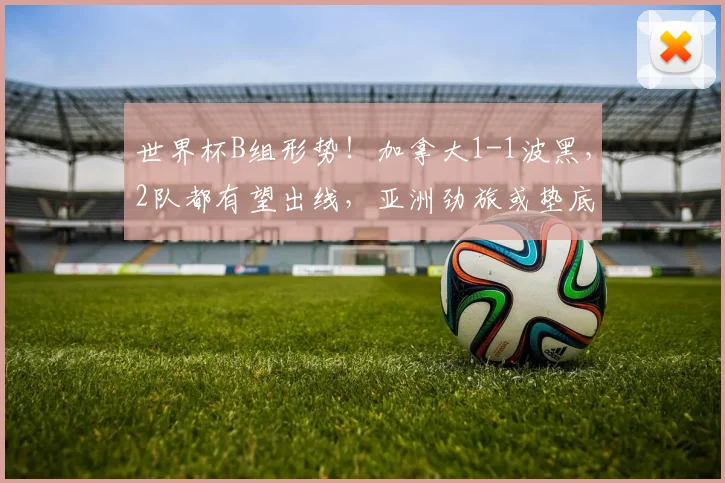 世界杯B组形势！加拿大1-1波黑，2队都有望出线，亚洲劲旅或垫底